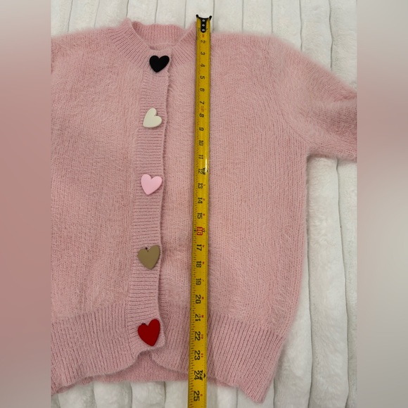 SHEIN Pink Sweater with Heart Buttons - Picture 3 of 8